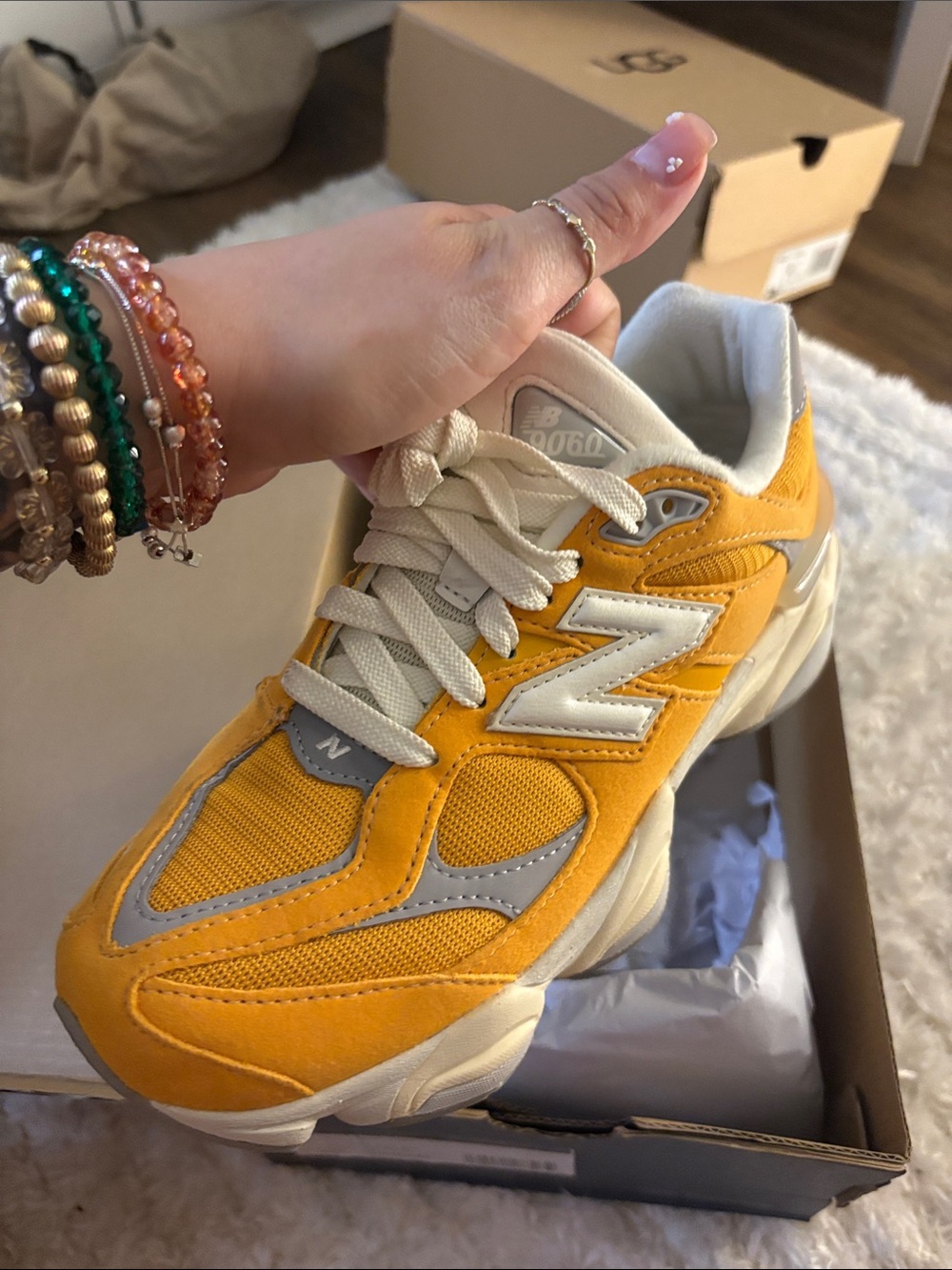 New Balance Orange and Gray Chunky Dad Sneakers - Picture 5 of 13